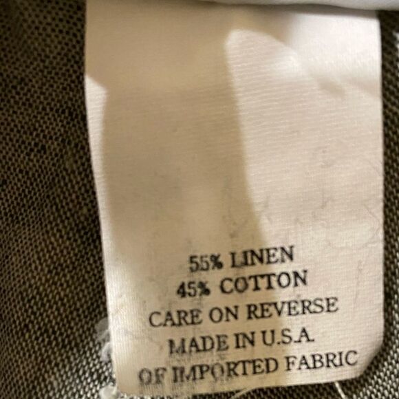 Hot Cotton SZ 2X Linen Blend Wide Leg Cropped Pants Elastic Tie Waist Langenlook - Picture 6 of 11